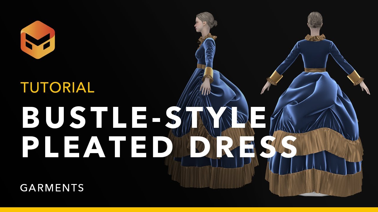 Bustle-style Pleated Dress