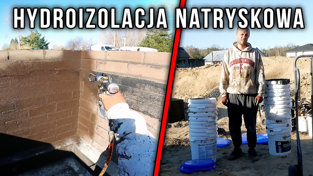 Izolacja ciężka ścian fundamentowych metodą natryskową - Nexler Bitflex 1KP