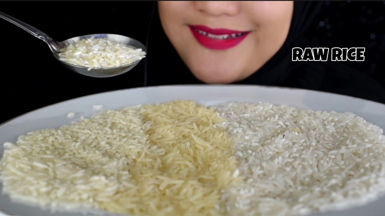 ASMR RAW RICE EATING || RAW BASMATI RICE,RAJA PLATINUM ,FUKUMI || MAKAN BERAS MENTAH 3 MERK