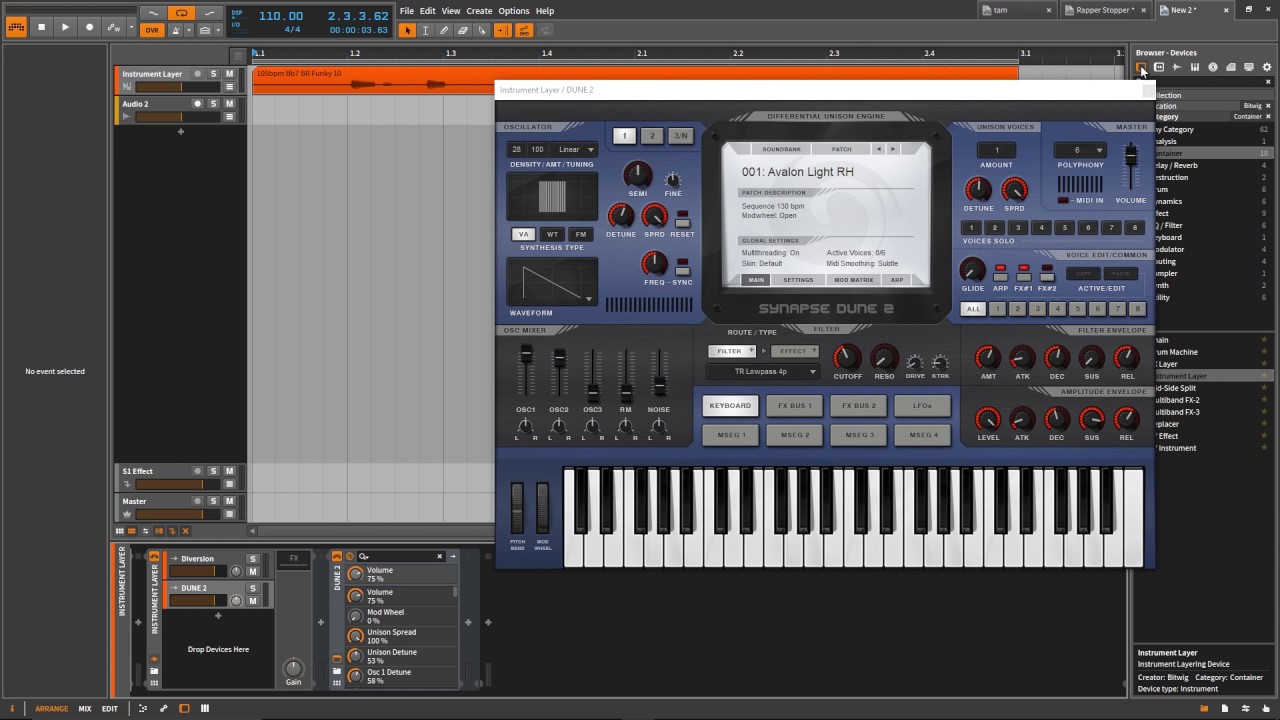 Bitwig Studio | Обзор категорий Устройств 10.2