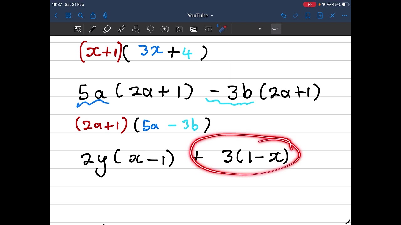 Factorisation 1.3 Common Factor - Common Brackets
