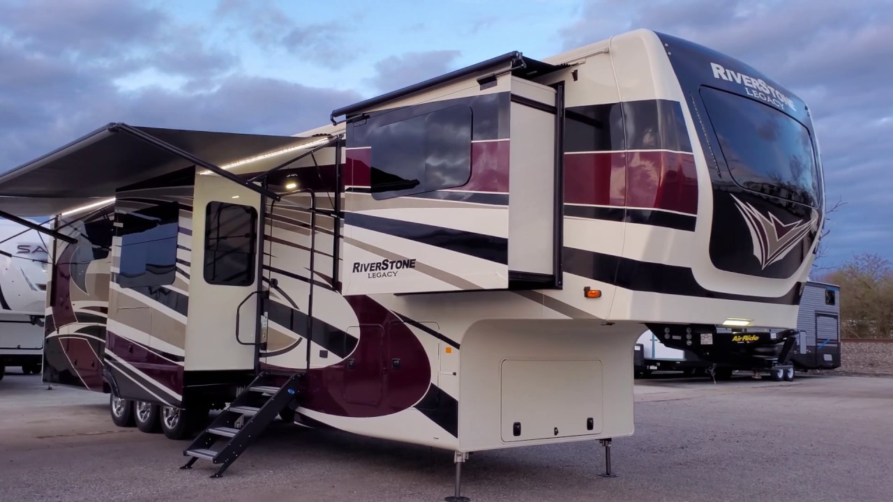 Экскурсия по игрушечному тягачу Riverstone 37FLTH Legacy Edition Luxury Fifth Wheel Toy Hauler в ...