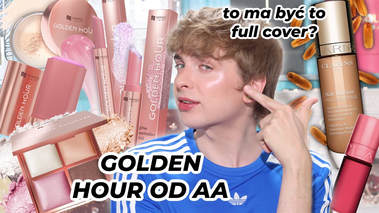 Chłodzące kosmetyki z kolekcji GOLDEN HOUR - AA Wings of Color + Clarins Skin Illusion Full Coverage