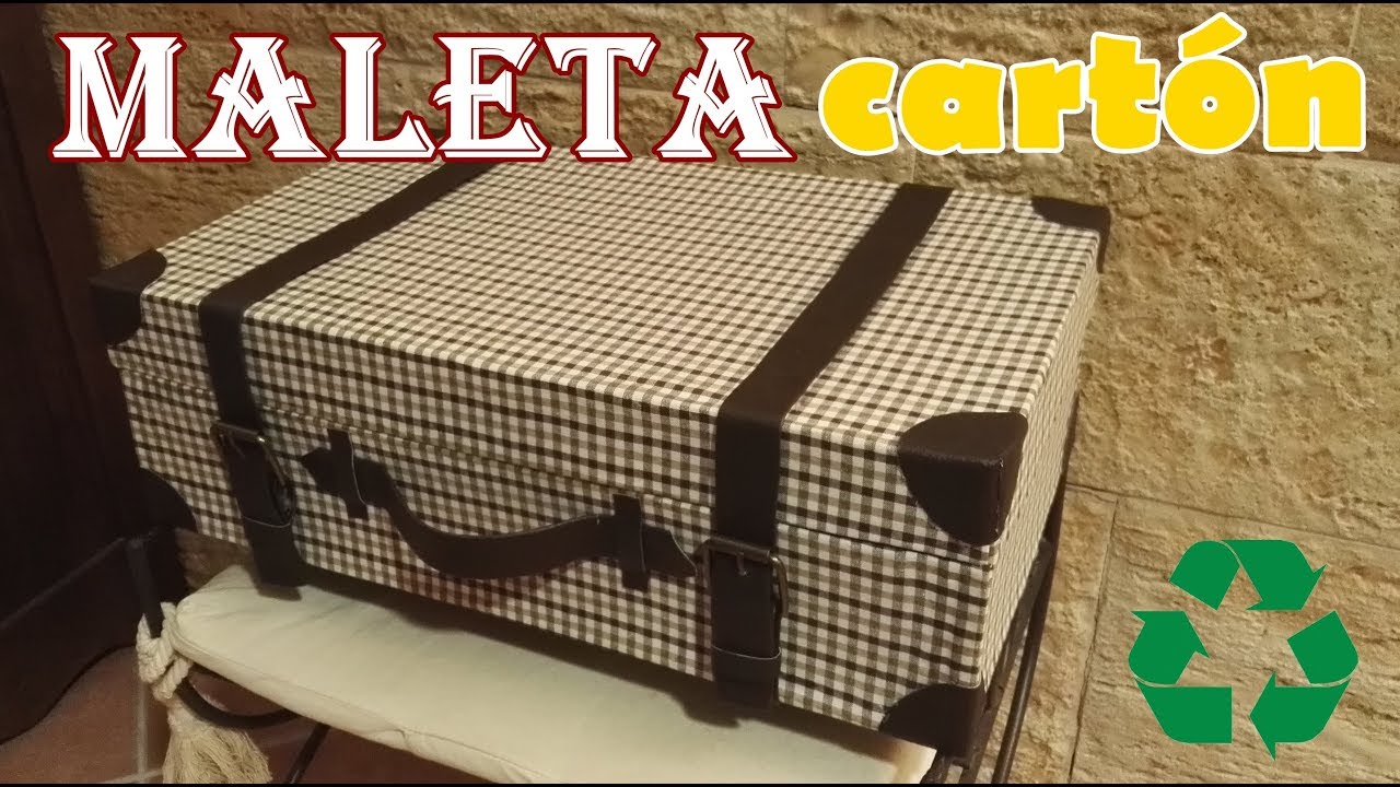 Maleta antigua hecha con cartón reciclado ♻ Decoración retro