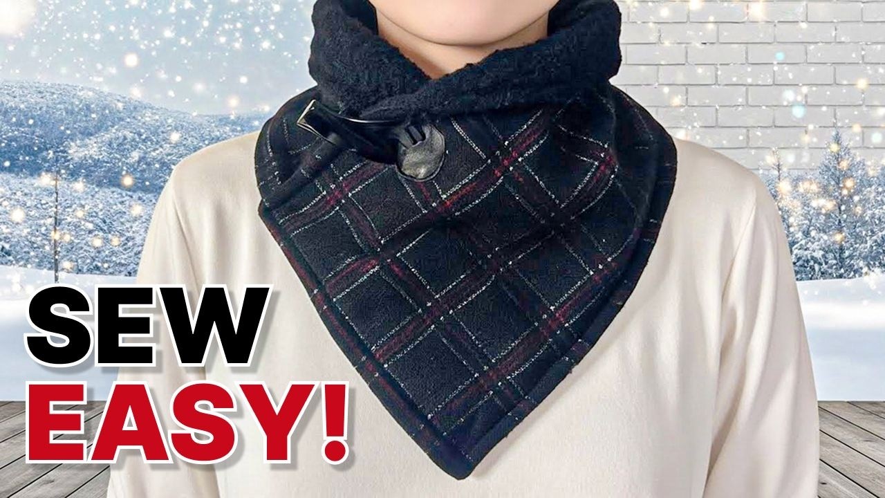 No Pattern Needed! ❄️ Easy Cozy Winter Cowl Sewing Tutorial