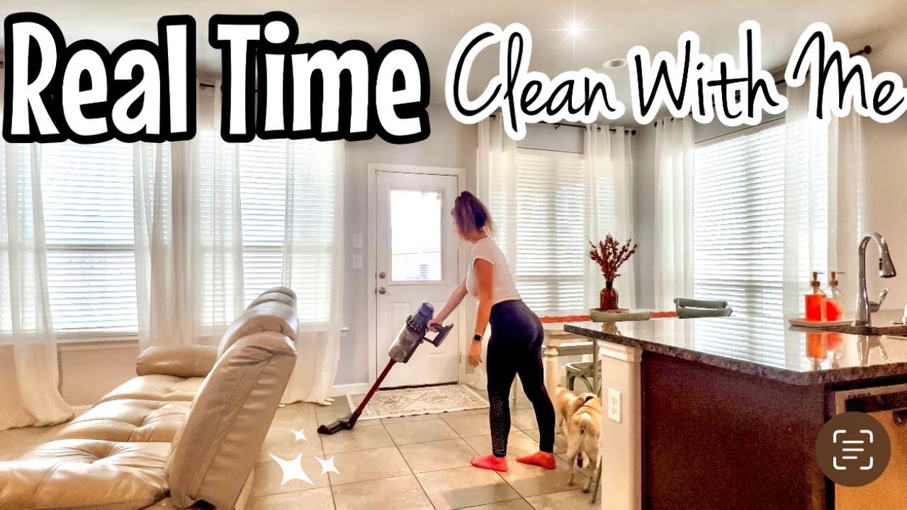 REAL TIME CLEAN WITH ME :: *1 HOUR* IN REAL TIME CLEANING :: DAILY MORNING CLEANING ROUTINE
