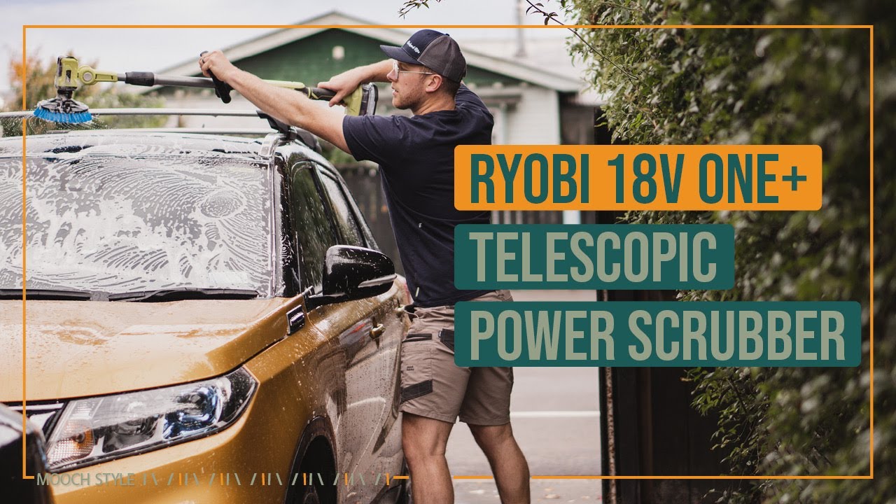Использование телескопической щетки-скруббера RYOBI 18V ONE+