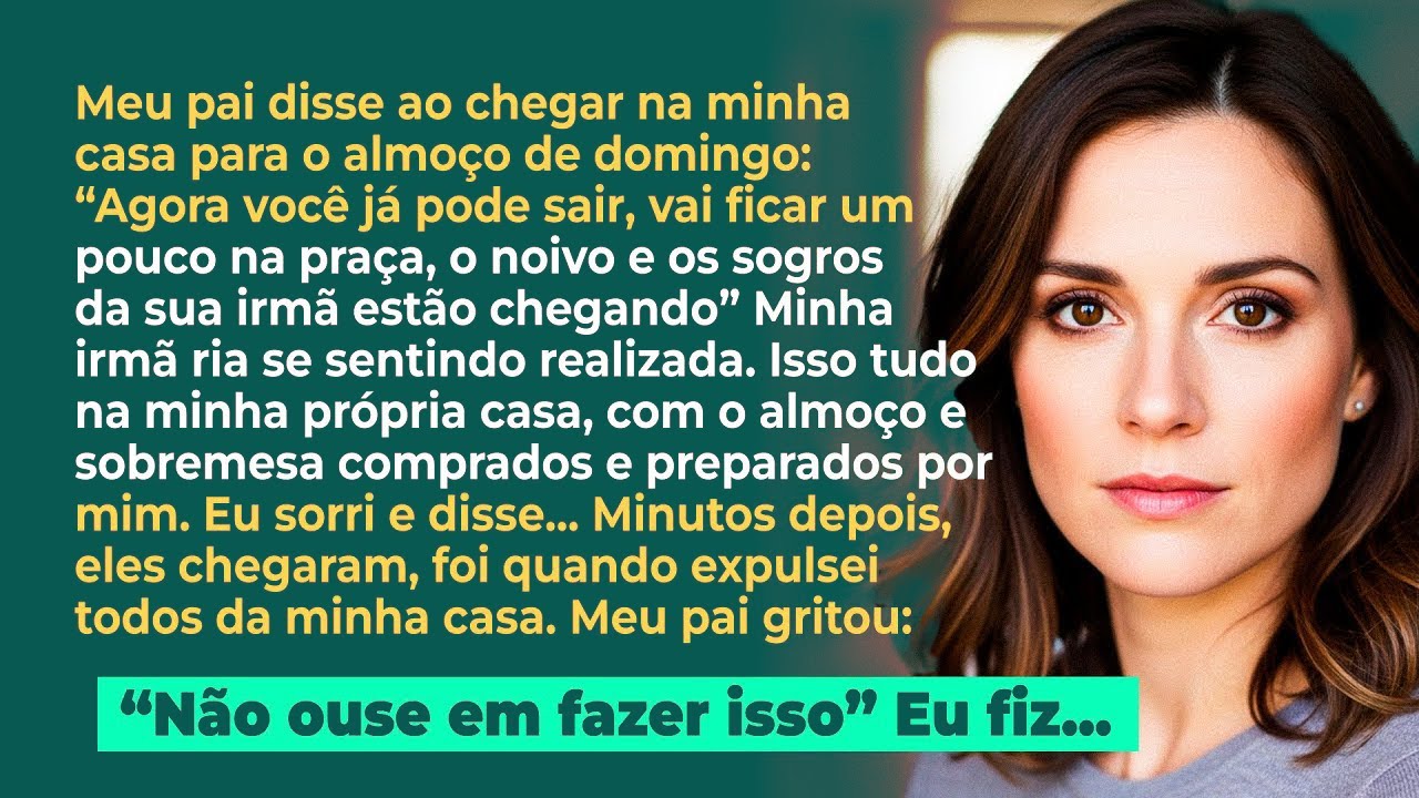 Meu pai disse na minha casa; 'Você pode sair, o noivo e os sogros da sua irmã estão chegando'
