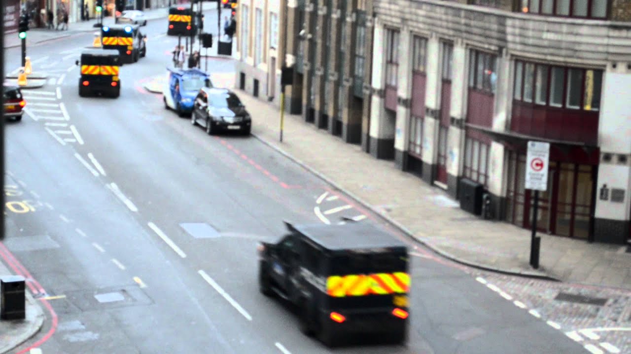 Armoured Police Van Convoy during 8 August 2011 London Riots