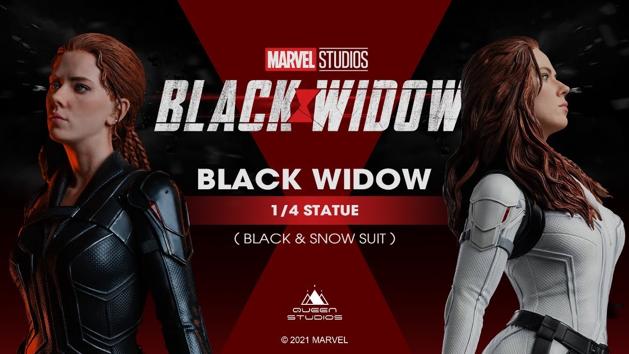 Black Widow Teaser: Black & White Suit 1/4 Scale Statues