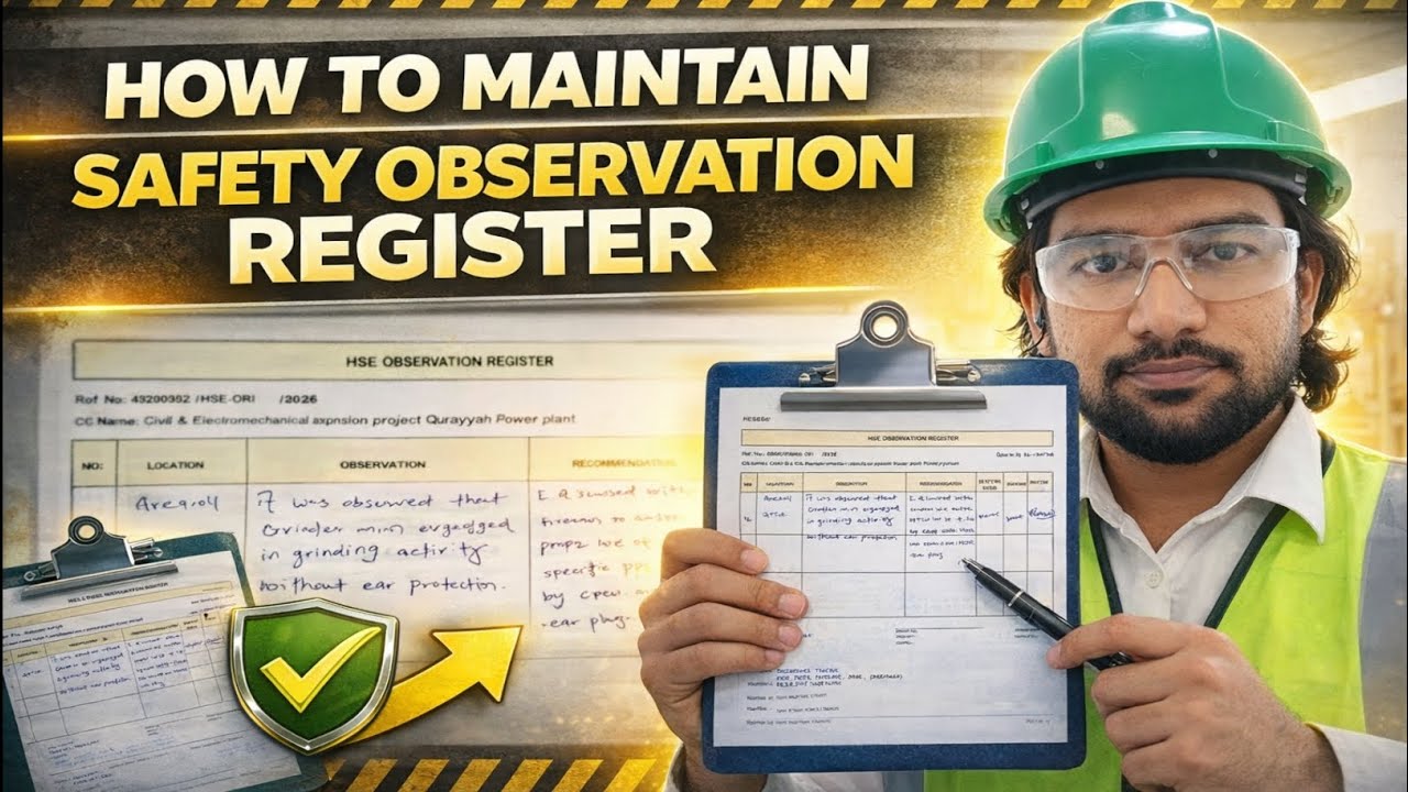 How to write safety observation ! Safety observation register ! Safety observation at site
