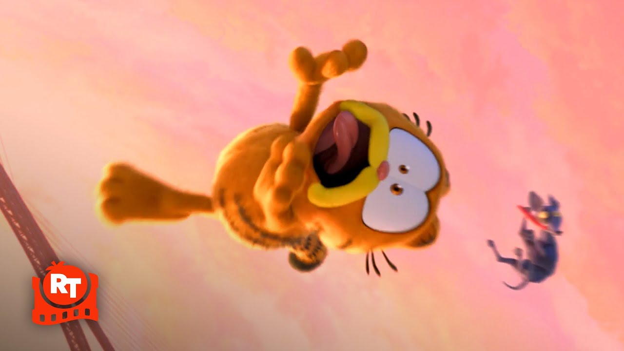 The Garfield Movie (2024) - Thrown Off the Bridge