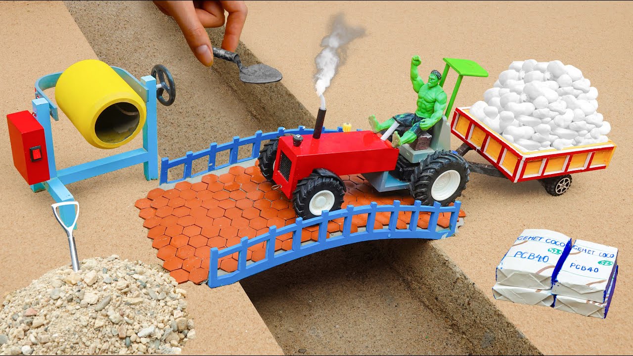 diy mini truck making bricks and home pipe bridge construction ‪‪@MetaCreatorTV