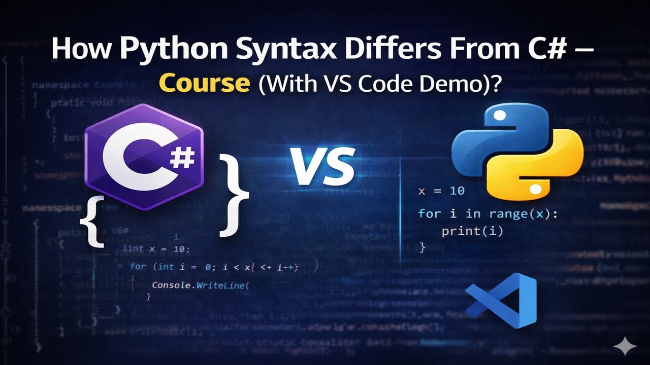 How Python Syntax Differs From C# -  Course (With VS Code Demo)?