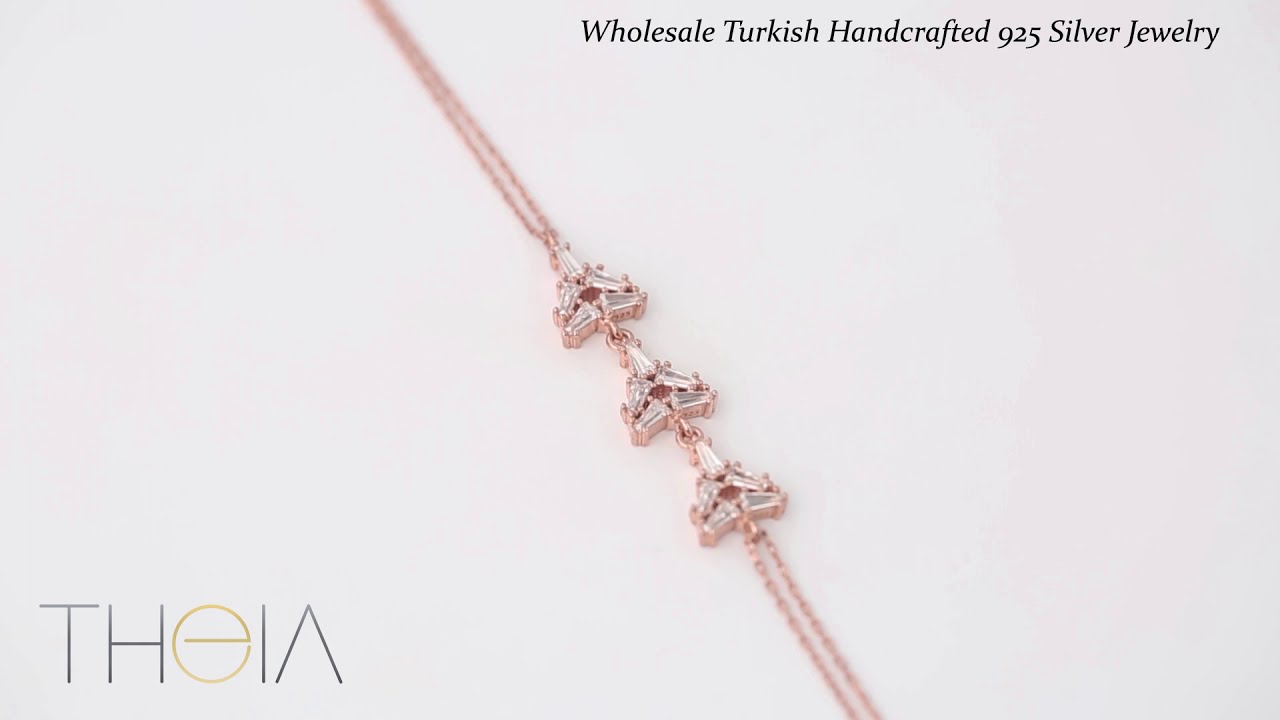 Baguette Geometric Shape Sterling Silver Wholesale Handcraft Turkish Bracelet Jewelry