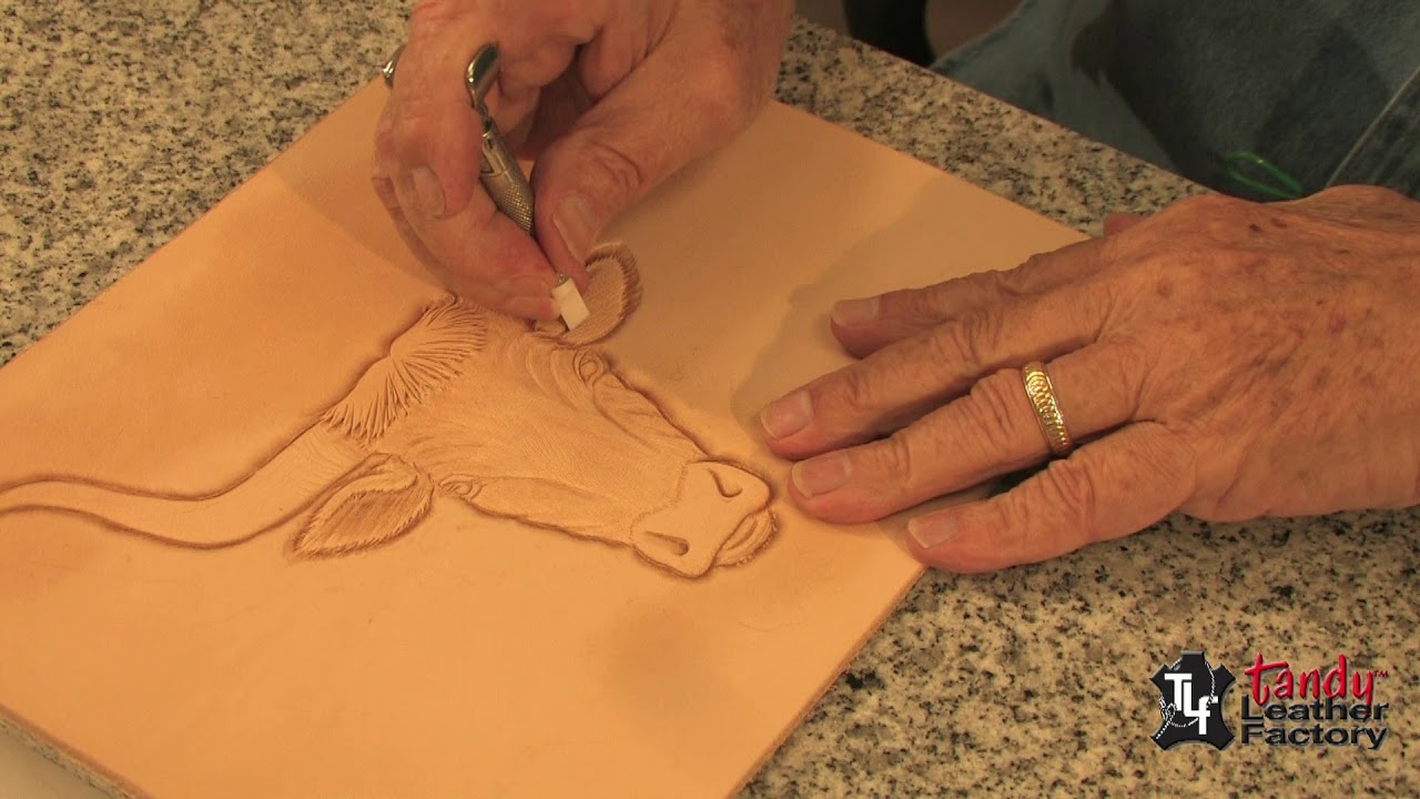 Learn How To Carve A Longhorn Head on Leather   Part 2