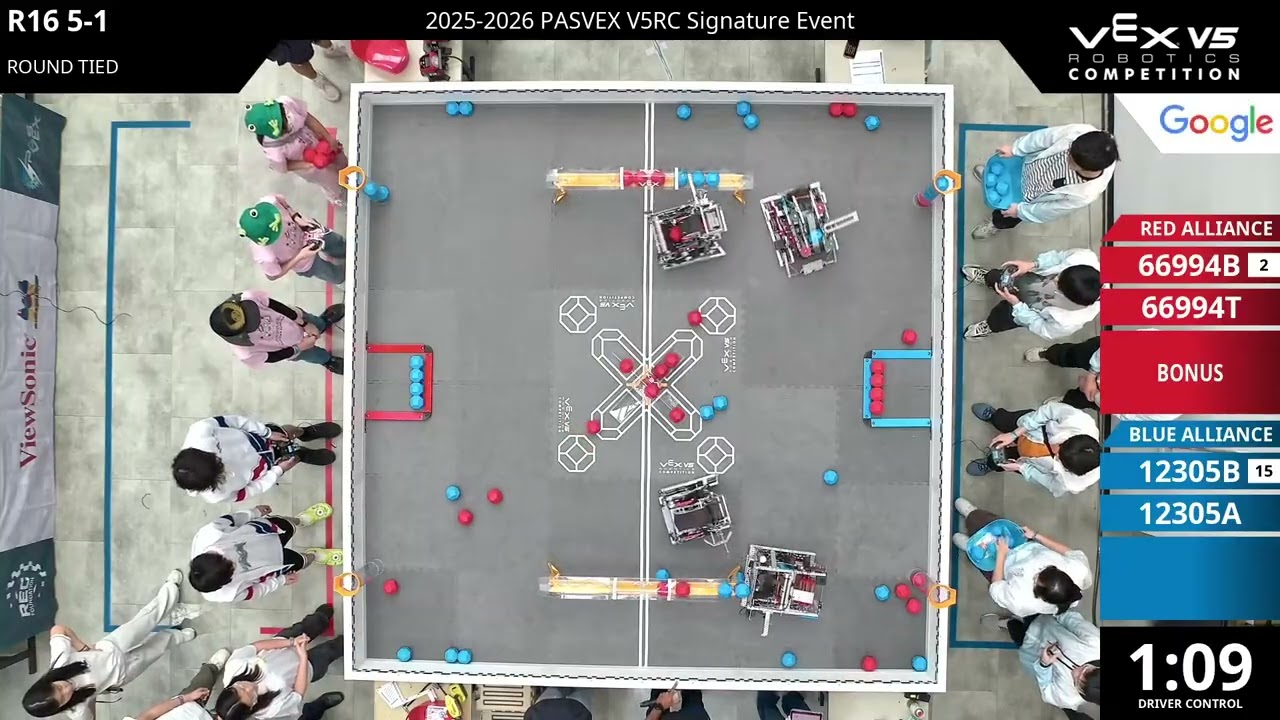 PAS-VEX Sig, Taiwan : Division 1 - R16 #5-1 - 66994B & 66994T vs 12305B & 12305A - Auton + Driver