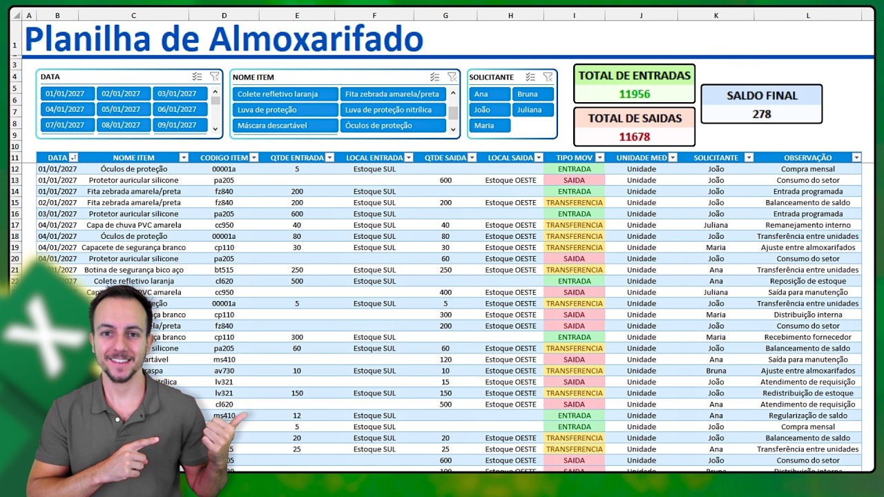 Como fazer Planilha de Almoxarifado no Excel para Controle Completo