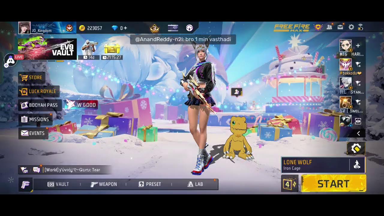 Miss JO GAMING || Free Fire Telugu Live NOW | Reaction on your gameplay ||Join now!