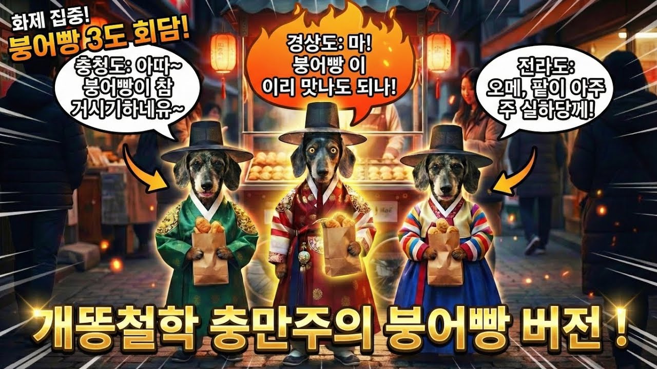 ​🐶닥스훈트 팡사부의 '팔도 붕어빵' 먹방 !붕어빵의 충만감이라니 ᆢ (전라도vs경상도vs충청도 1견3역)ㅋㅋㅋ