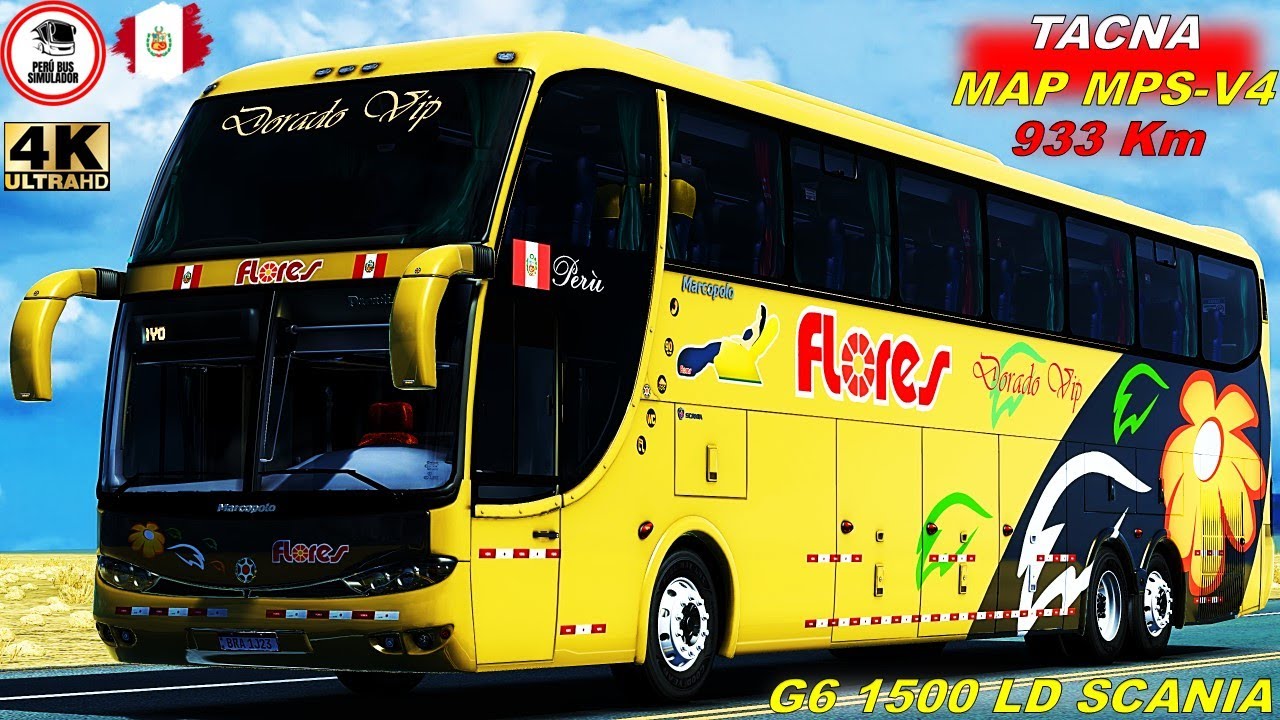 Bus G6 Scania 8x2 1550 LD / Map Perú MPS-V3 / FLORES  / #ncsmap #ets2perù #mpsmap #busesdelperu
