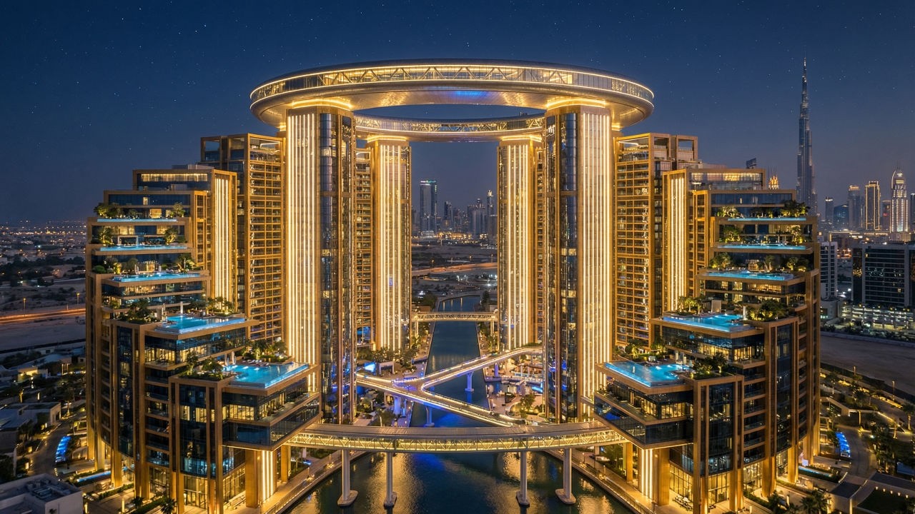 Inside Dubai’s $6,700,000,000 Sky Gate Mansion | The Billionaire Bridge Palace 🌉✨