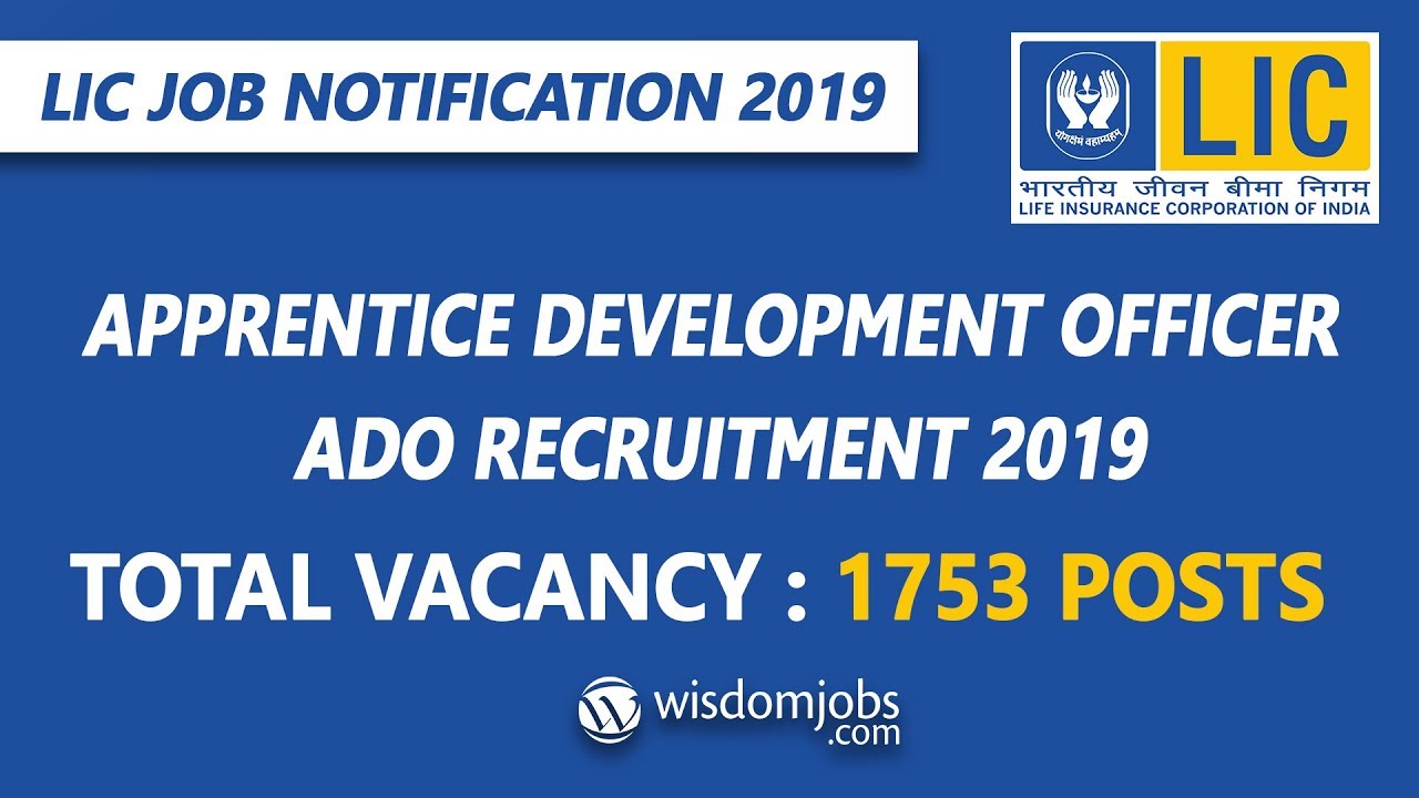 LIC ADO Apprentice Development Officer Apply Online 2019