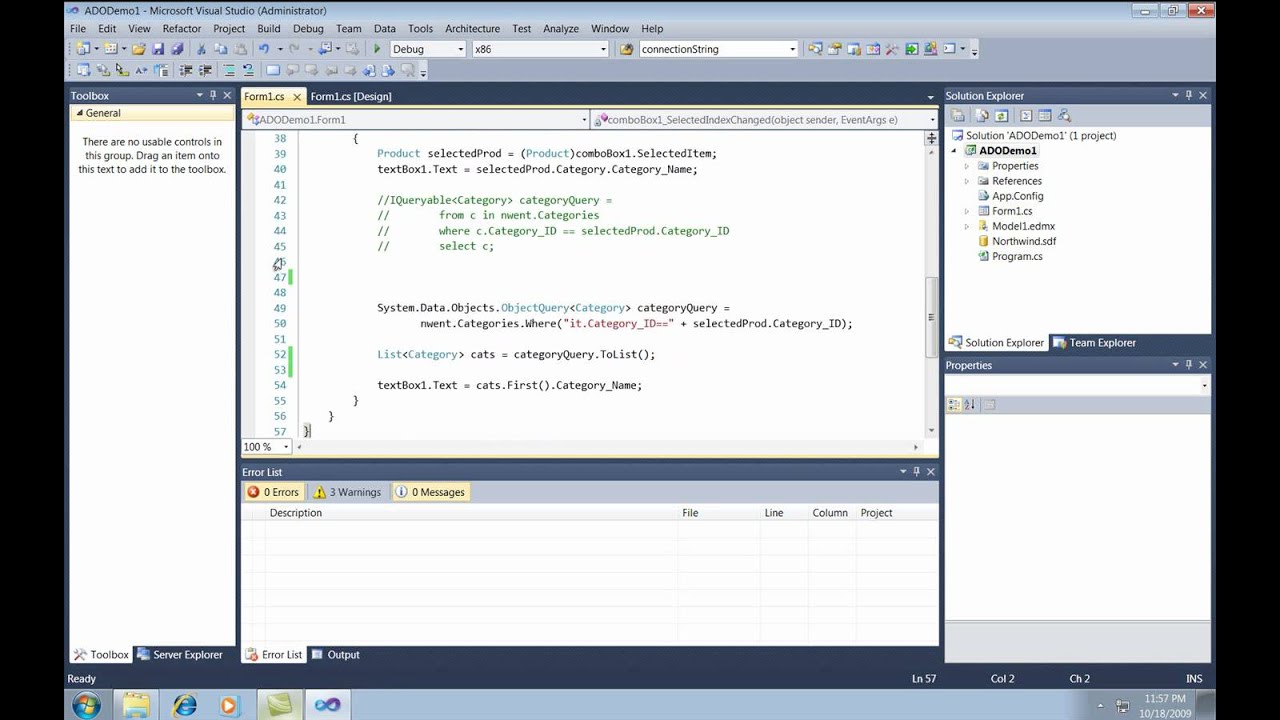 Visual Studio 2010: ADO.Net Data Services