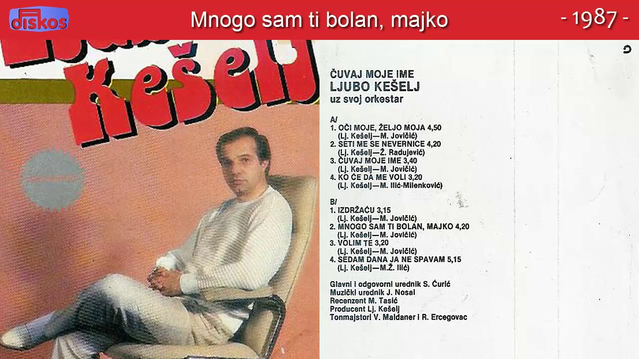 Ljubo Keselj - Mnogo sam ti bolan, majko - (Audio 1987)