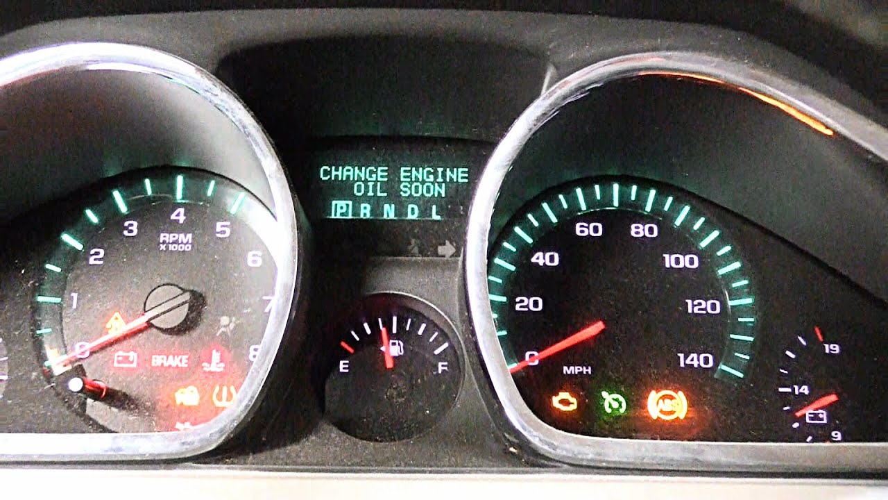 Как сбросить индикатор срока службы масла на Chevrolet Traverse 09-17