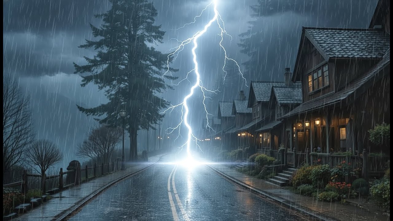 HEAVY RAIN AND THUNDER SOUNDS ⛈️ Rainy Cabin Night Ambience for Sleeping Fast - Han Rain Sounds #4