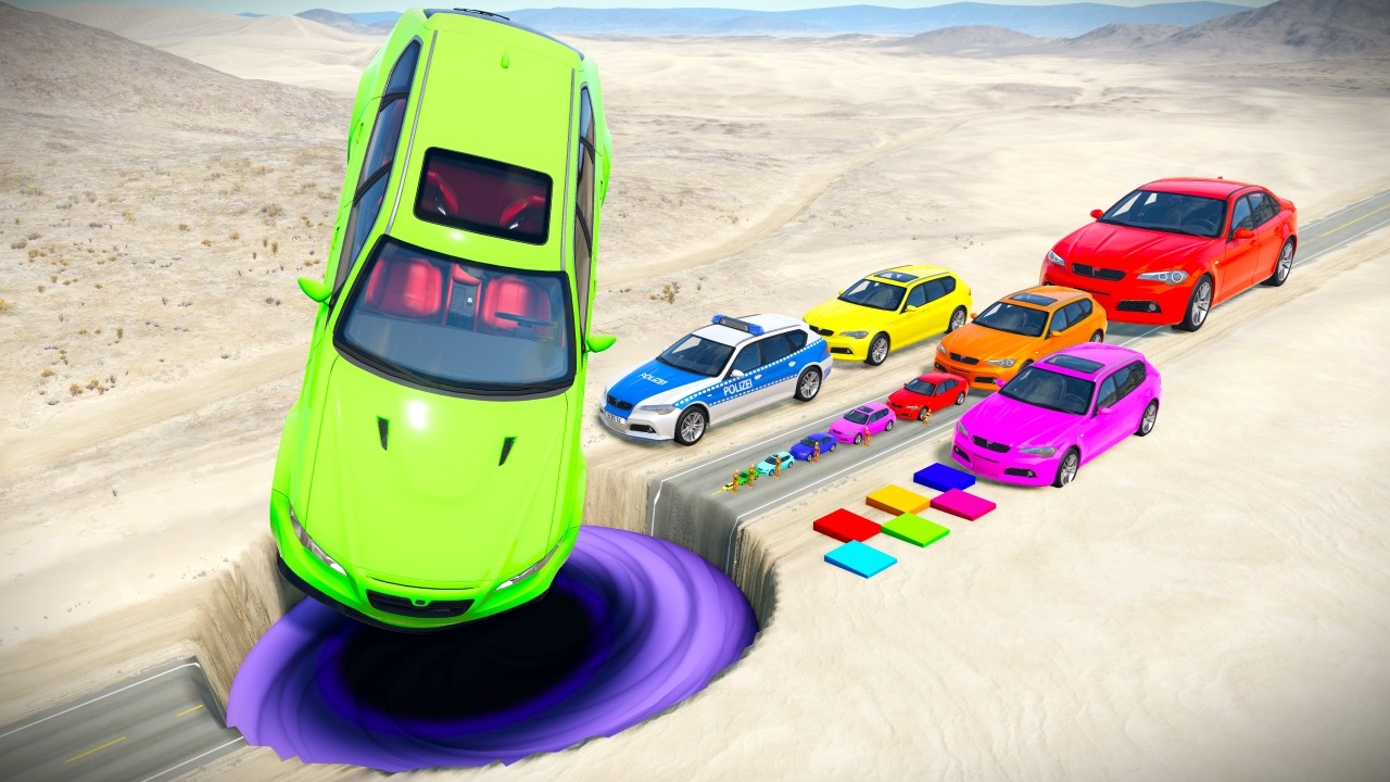БОЛЬШИЕ И МАЛЕНЬКИЕ МАШИНЫ против ГИГАНТСКОЙ ЯМЫ #246 - BeamNG.drive Ninja BeamNG !