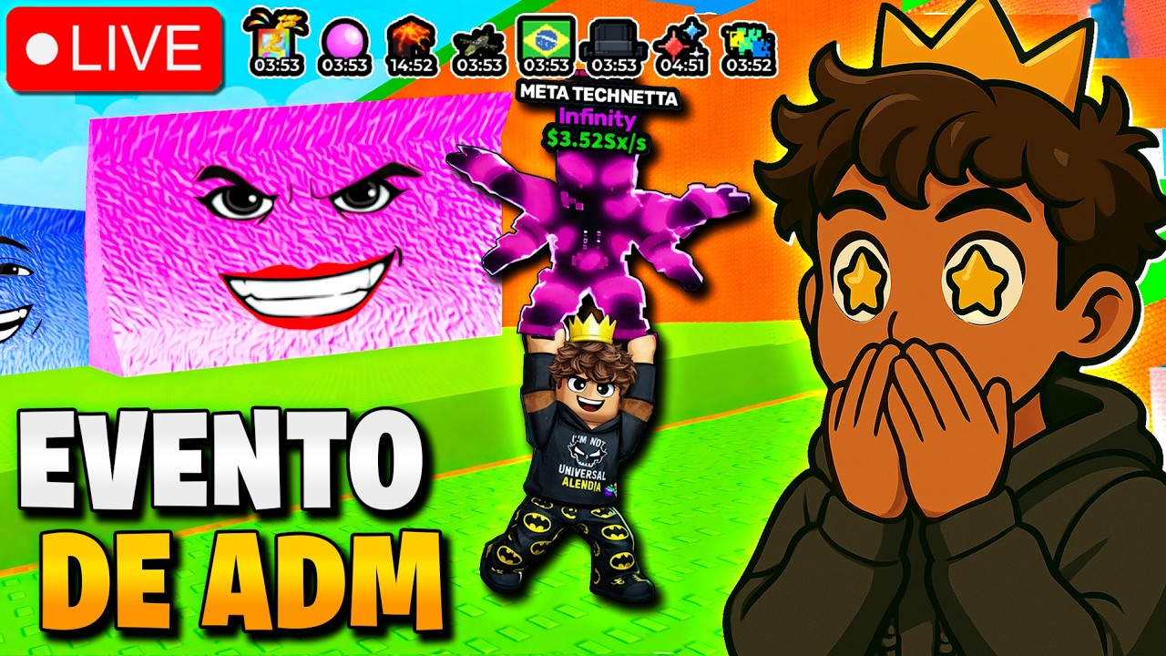 EVENTO FUJA do TSUNAMI para BRAINROTS HOJE 🧡 NOVOS BRAINROTS INFINITY -  ROBLOX 🔴 TEUX AO VIVO