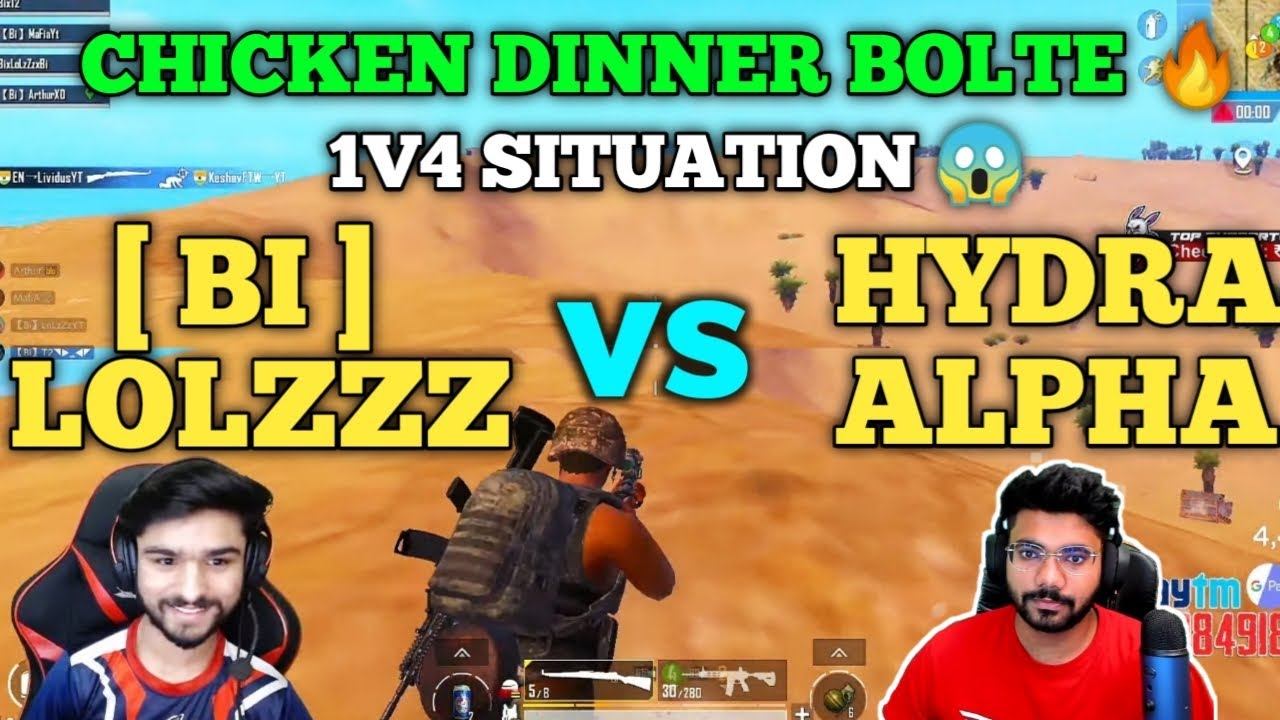 Bi team vs Hydra Alpha team 🔥 full intense fight in Hydra Elite customs | Chicken | Pubg emulator