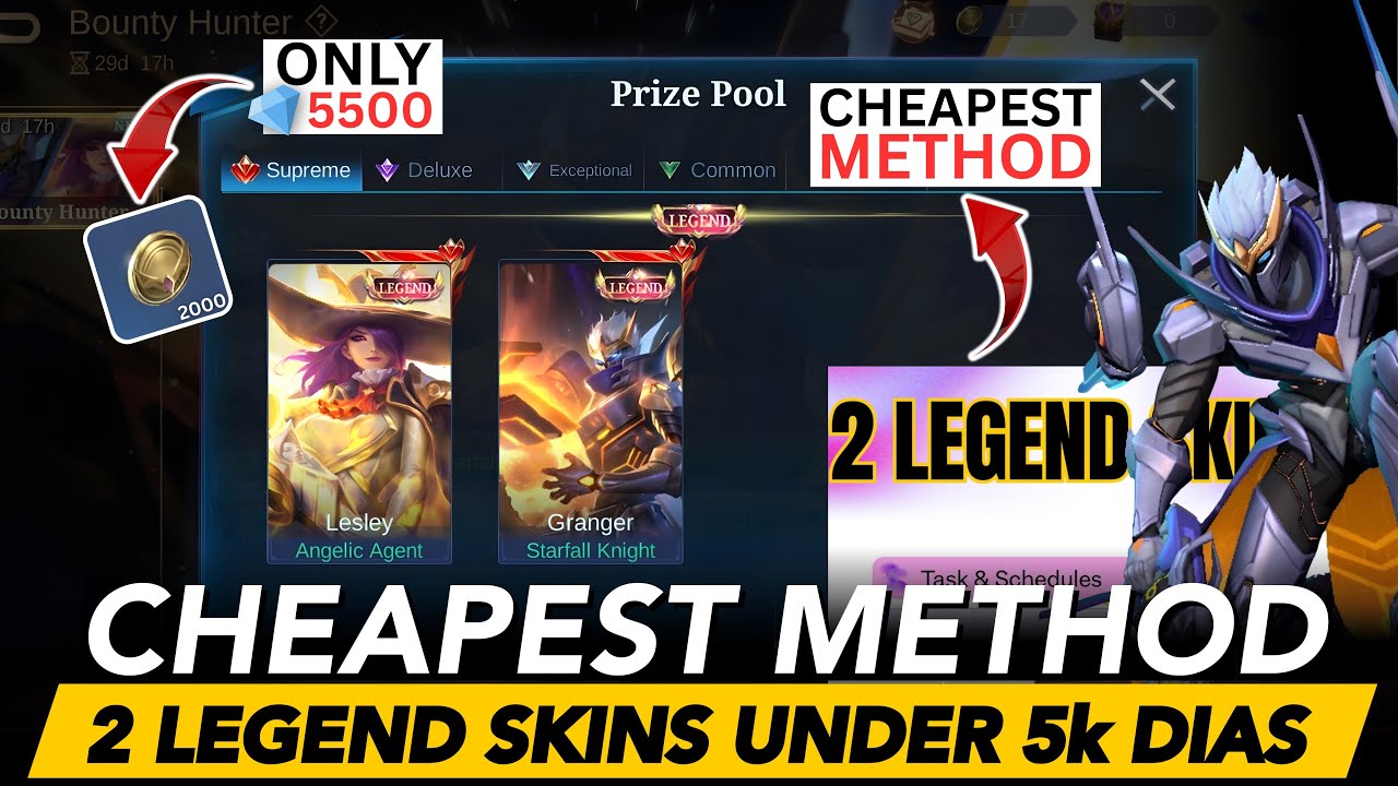 GET 2 LEGEND SKINS CHEAP UNDER 5,500 DIAMONDS IN BOUNTY HUNTER EVENT
