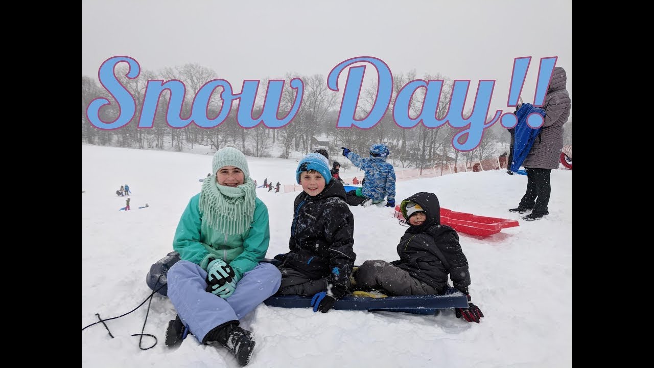 Snow Day Sledding!!  | Vlog Van Kids TV