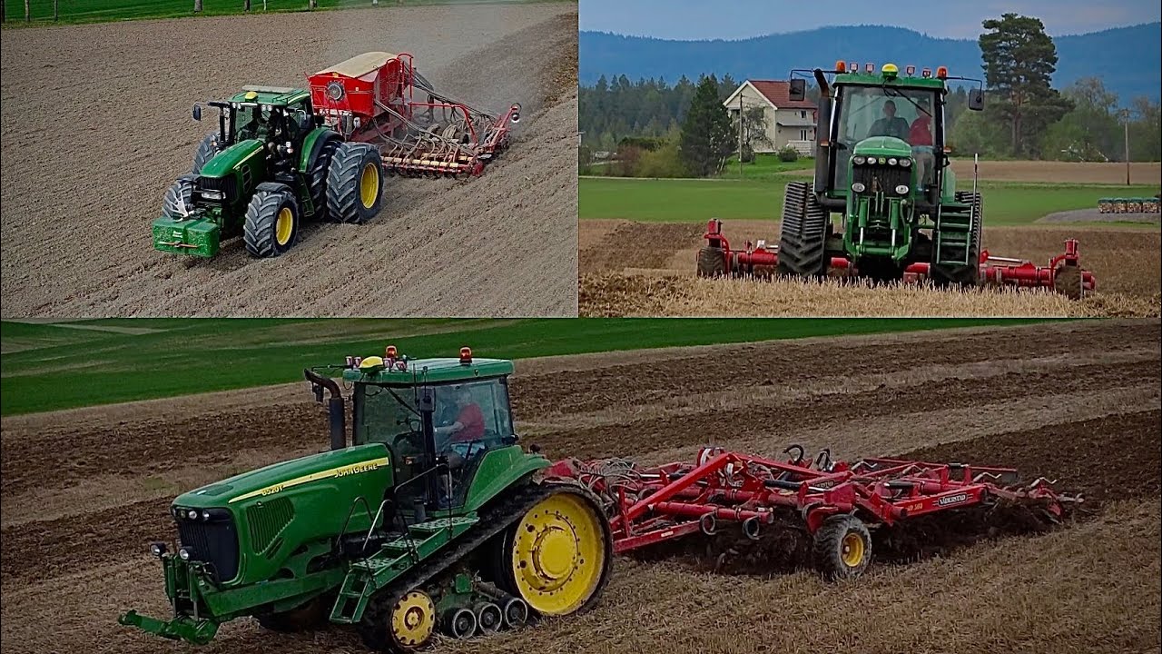 John Deere 8520T with Väderstad Swift 560 & JD 7530 with Väderstad Spirit 600c