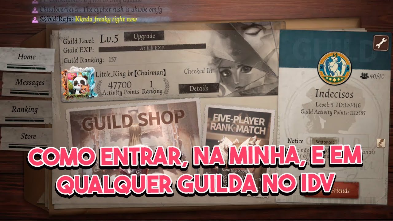 COMO ENTRAR EM UMA GUILDA NO IDV E PARA QUÊ SERVE ? (Tutoriais)  (Identity V)