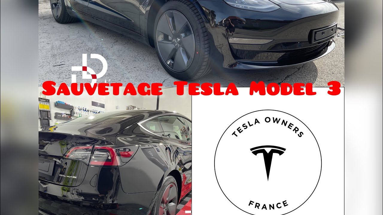 Detailing « Sauvetage » d’une Tesla Model 3 « neuve » mais massacrée 😱