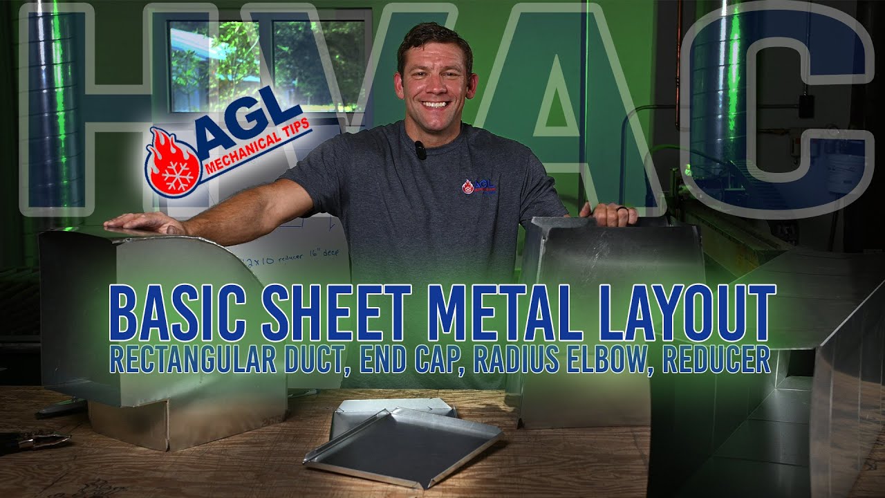 Basic Sheet Metal Layout (rectangular duct, end cap, radius elbow, reducer)