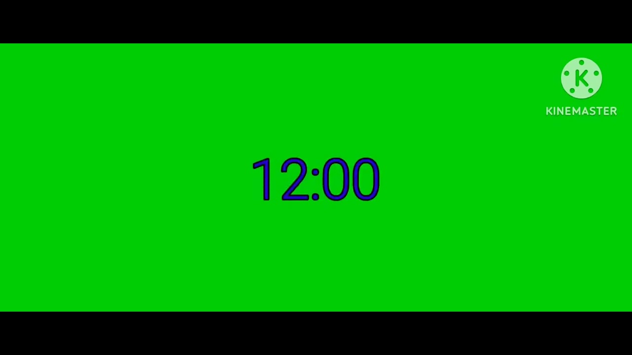 Time Signal 12h green screen startion