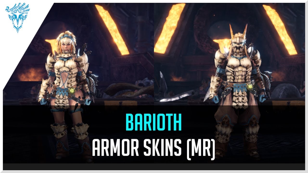 MHW Iceborne - All Barioth Armor Skins | Male, Female, MR | Preview