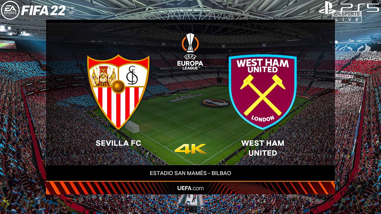 FIFA 22 PS5 - Sevilla Vs West Ham United - UEFA Europa League 21/22 Round 16 First Leg - 4K Gameplay