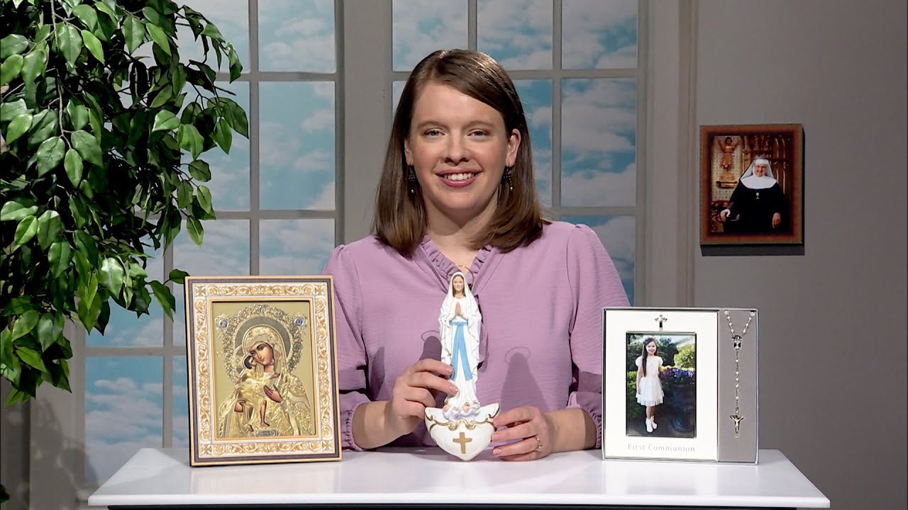 EWTN RELIGIOUS CATALOGUE - 2024-04-15 - OUR LADY OF LOURDES HOLY WATER FONT