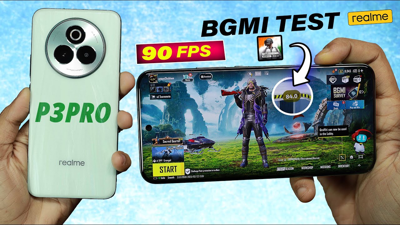 Realme P3 Pro After Update 90 FPS BGMI/PUBG Test With Fps Metre