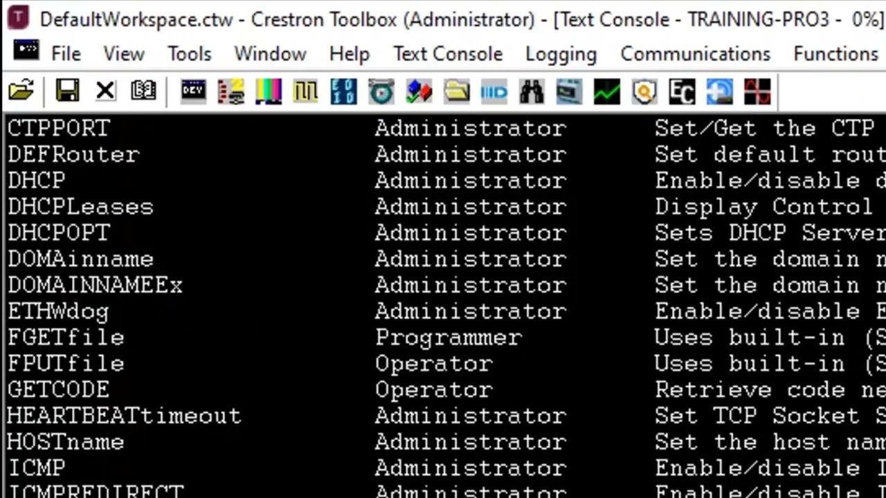 CTI | Crestron Toolbox&trade;: Text Console