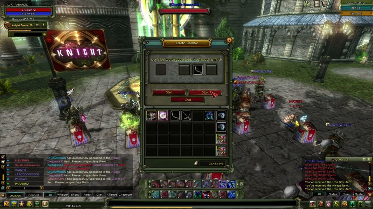 zero draki kutu ve forti gem kırdırdım 100 adet #knightonline #riseonline