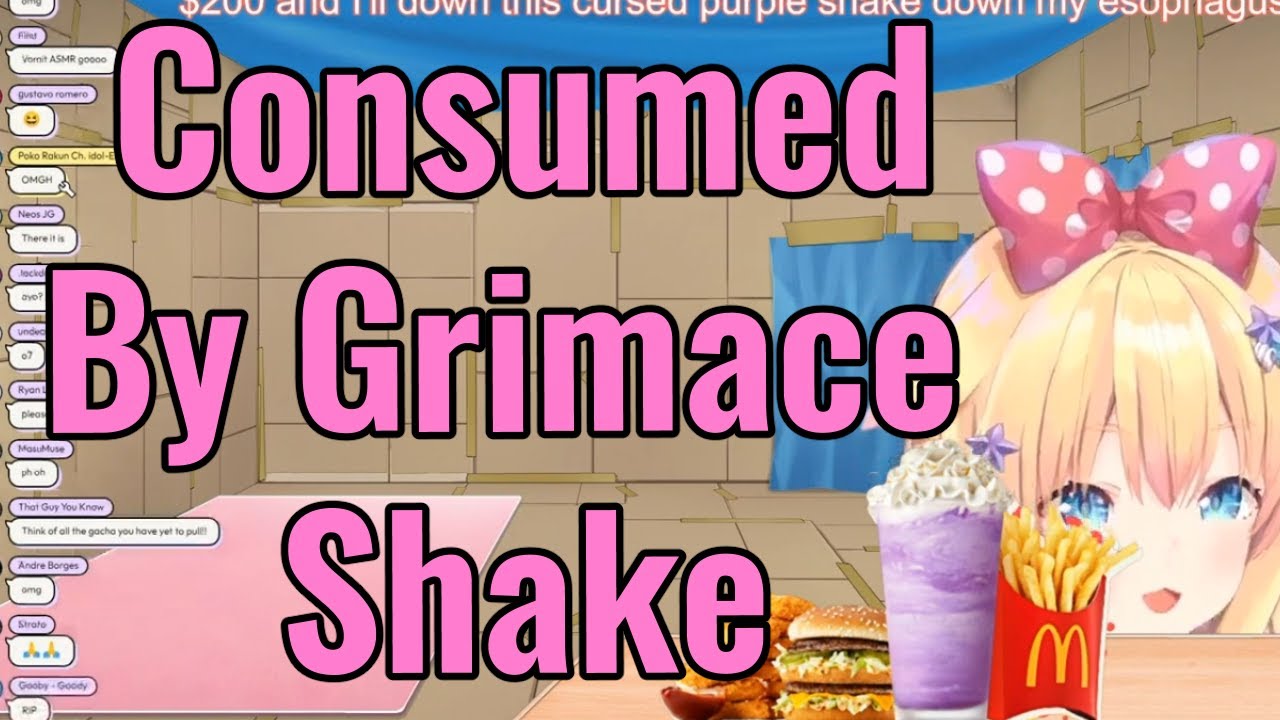 Momo gets consumed by The Grimace Shake