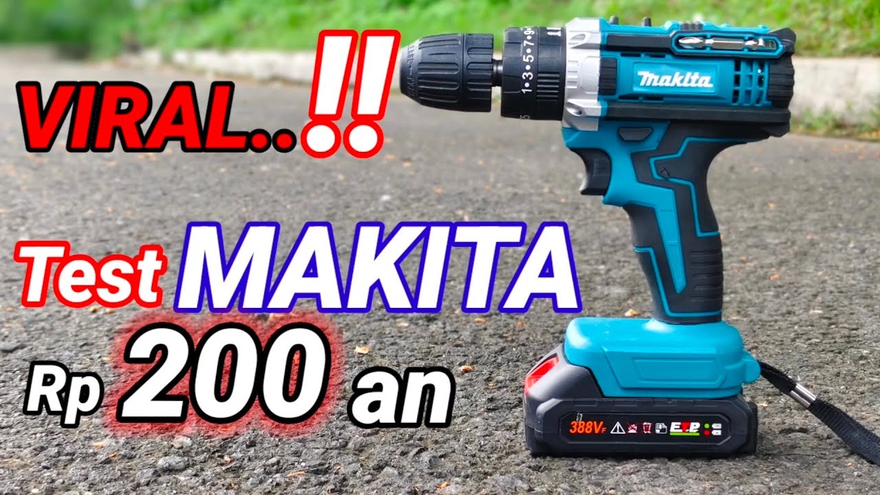 BARU VIRAL..!! Test UJI impact HAMMER MAKITA harga MURAH bor baterai cordless drill #woodworking 