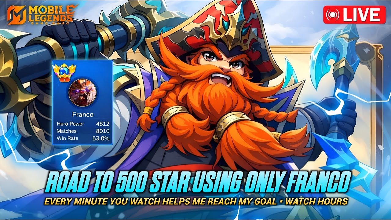 🔴LIVE | ONLY FRANCO MMR PUSH IMMORTAL LOBBY | WATCH HOURS ⌛